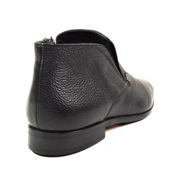 ERNESTO DOLANI 🇮🇹 MEN'S BLACK SOFT DEER LEATHER COMFORT WINTER BOOTIE - Picture 5 of 8